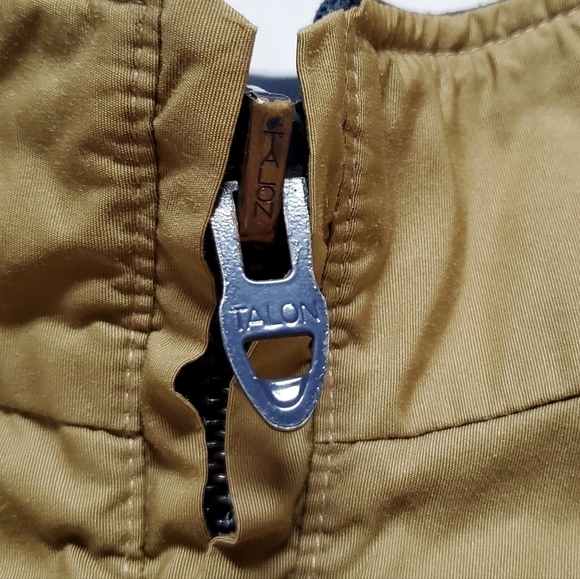 VINTAGE 70s LL Bean Khaki Blue Ribbed Talon Zipper Full-zip Windbreaker Jacket - Picture 12 of 15